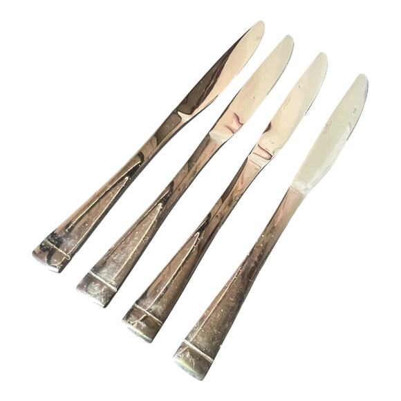 Oneida Mercer Mirror 18/10 Flatware Set of 4 Table Knives Discontinued Flawed - Picture 10 of 15